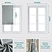100% Blackout Magic Tape Stick On Curtains Window Shades Pull Down Blackout Window Cover No Drillng Self Adhesive Curtains No Rod Small Windows, W35 x L60 inch, 1 Panel, Light Grey