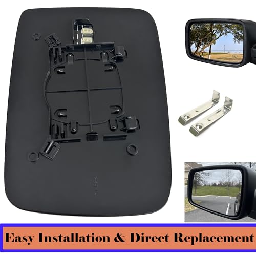 Image of Driver Left Side Heated Mirror Glass Compatible with 2009-2018 Dodge Ram 1500 2500 Ram Driver Side Heated Mirror Glass Convex 68050299AA, 68079363AA