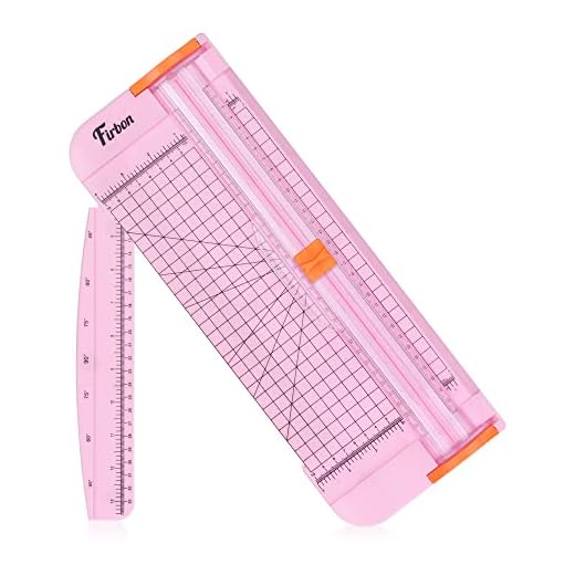 Firbon A4 Paper Cutter 12 Inch Titanium Straight Paper Trimmer with Side Ruler for Scrapbooking Craft, Paper, Coupon, Label, Cardstock(Pink)