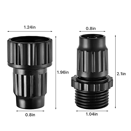 Milkary 5 Sets Garden Expandable Hose Repair Kit, Plastic Water Faucet Adapter Hose Female Male Connectors With 10 Pieces 3/4 Inch Rubber Gaskets, Garden Hose Fittings #TOP2