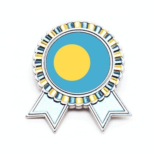 Broche drapeau national des Palaos insigne métal pays Océanie taille M