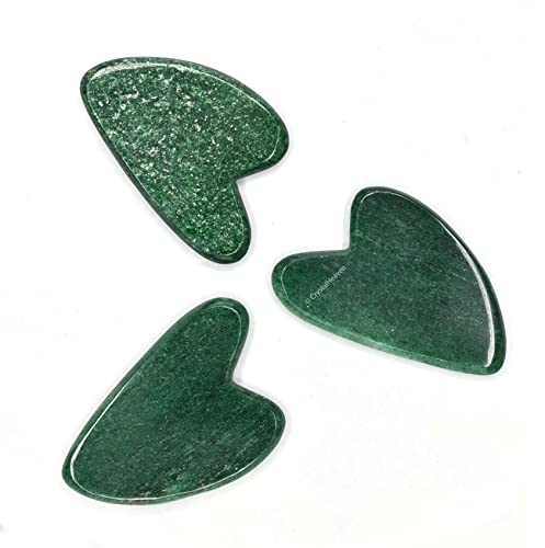 Image of Crystal Heaven Dark Green Aventurine Gua Sha Stone Face Massager - Super Smoothed Original Healing Gemstone Guasha Tool For Face Eye Neck