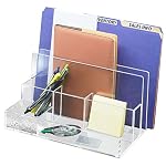 Kantek Clear Acrylic File Organizer For Desk, Multi-Compartment Sorter - Image 4