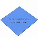 SPHINX blue 100x100x0.5 mm GPU CPU PS3 PS2 XBOX Heatsink Cooling Thermal Conductive Silicone Pad. Works for TV boards and any proper electronics.