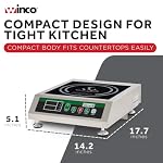 Winco 1800W Silver/Black Induction Cooktop Burner - Image 3