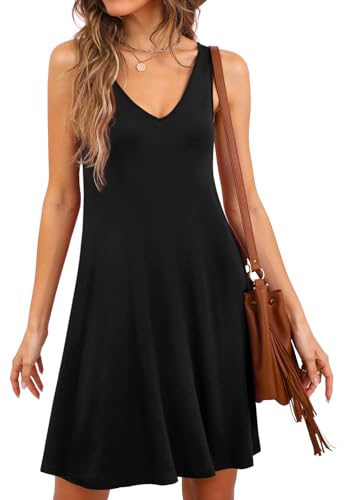 BISHUIGE Women Summer Casual V Neck Beach Cover up Bikini Swimsuit Tank Dress2