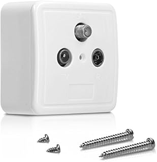 kwmobile Coaxial Aerial Wall Socket - Satellite, TV, Radio Antenna Box Triple Antenna Outlet Socket