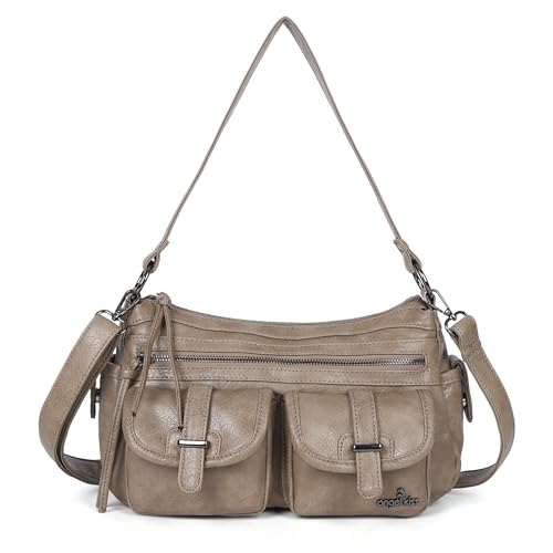 Image of Angel Kiss Hobo Purses for Women Crossbody Shoulder Bag Ladies Multi Pocket Handbags with Adjustable Shoulder Strap | Soft Vegan Leather