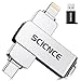 SCICNCE 512GB Flash Drive Intended for iPhone, USB Memory Stick Storage Backup for Photos Videos, Plug and Play No APP Required, Compatible with iPhone iPad Android and Computers (Metal Silver)