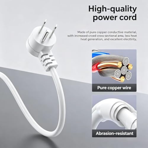 Regleta protector contra sobretensiones - Cable de extensión de 1.22 metros con 6 tomas anchas y 3 puertos USB (1 USB C), extensible para montaje en pared, enchufe plano, para viaje, hogar, oficina y dormitorio universitario, Blanco miniatura 7