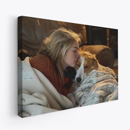 CanvasWis Personalized Mom With Dog Photo Canvas Wall Art Prints ...