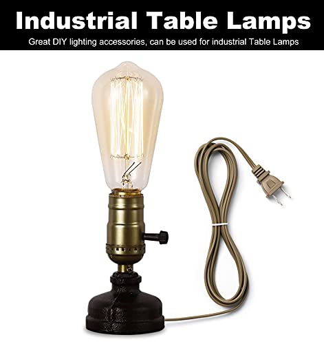 Lamp Making Kit, Lamp Parts For Repair Replacement Or Rewire Table And Floor Lamps, 3 Way Socket 12 Foot Matching Cord And Essential Hardware, Diy Lamp Kits For Do It Yourself (Antique Brass) #TOP4