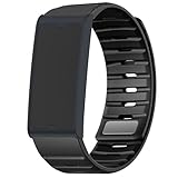 PONATTENO Replacement Band Compatible for Amazfit Helio Strap, Soft Breathable Silicone Strap, Waterproof Sport Watch band, Durable Quick Release Magnetic Buckle Wristband (Black)