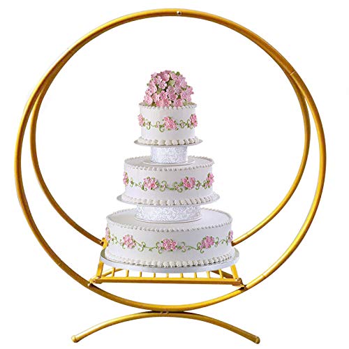 NICE CHOOSE Wedding Cake Flower Stand, 80cm/31.5’’ Round Metal Wedding