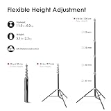 RAUBAY Statyw świetlny z tłumieniem powietrza, z regulacją wysokości, wytrzymały aluminiowy statyw studyjny z gwintem 1/4" i 3/8", do softbox, wideo i fotografii, srebrny (LT30-RS)