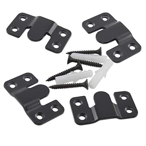 Image of 8 Pack Z-Clips Flush Mount Bracket, Heavy Duty Picture Hanger Wall Mounting Bracket, Hardware Kit with Screws and Interlocking Wall Mount Hardware for Hanging Mirrors,Panels Large