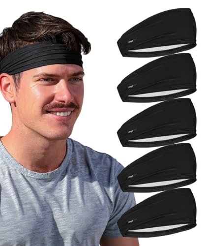 Sport Headbands 5-Pack Sweat-Wicking for Workout & Running