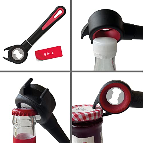 Westmark Multi Opener, PP, TPE, Stainless Steel, Gallant, Large, Black/Red/Silver, Groß - Image 3