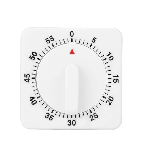 KSTEE Temporizador de cocción de Cocina - portátil 60 Minutos Cuenta Regresiva Temporizador mecánico for Hornear Herramienta Cocina for cocinar Preparación Alimentos Blanco Temporizador mecánico