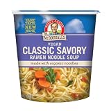 Dr. McDougall's Vegan Classic Savory Ramen Noodle Soup Cup - Organic Ramen Noodles, Non-GMO, Plant-Based Instant Soup - No Seed Oils, No Palm Oil - Just Add Water - 1.8 oz (Pack of 6)