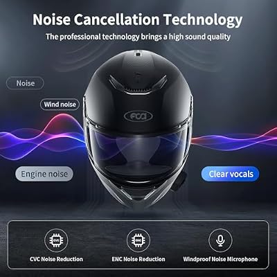 Fodsports Mesh Motorcycle Intercom, FX10C Motorcycle Bluetooth Headset with Audio Multitasking, Up to 24 Riders Helmet Communication System with Music Sharing for Motorbike/ATV/Dirt Bike, 1 Pack