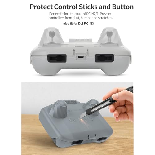Wtohoby Sunhood & Rocker Protector for DJI RC-N3 N2 N1 Control Sunshade for DJI Mini 5 Pro Air 3S Air 3 2S Flip NEO Mini 4 3 Pro Mavic 3 Mini2/2SE Mini4K Drone No Display Screen Remote Controller