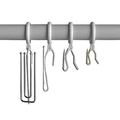 Matsoony Curtain Hooks - 20Pack Heavy Duty Metal Drapery Hooks, Reliable Pinch Pleat Hooks With Construction, Curtain Pins For Pencil Pleat Curtains
