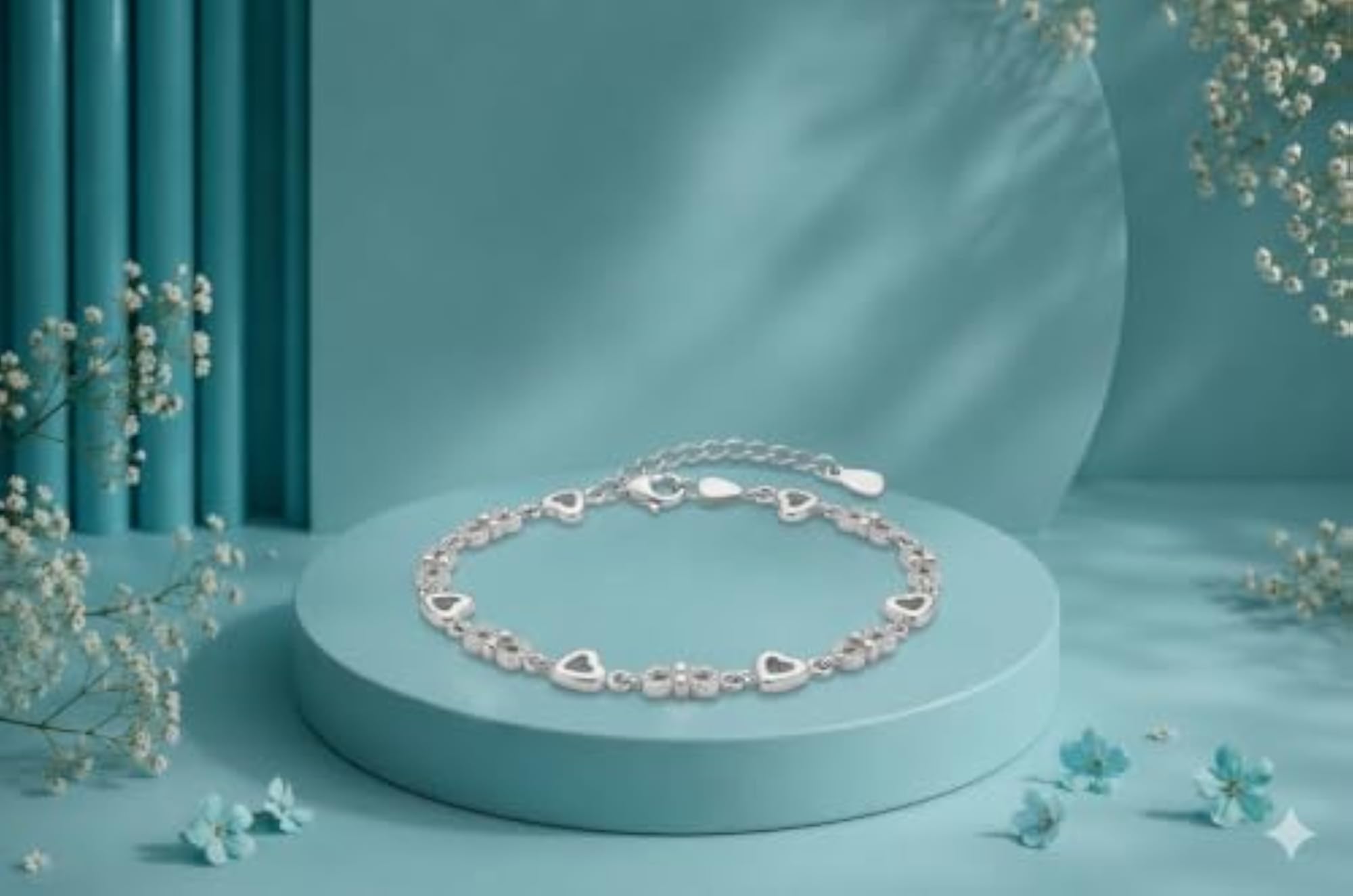 925 Sterling Silver Heart Infinity Bracelet for Women