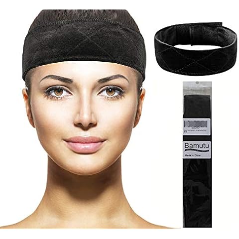 Bamutu Velvet Wig Grip Headband for Women Adjustable Non Slip Elastic Wig Hair Band (Black) Cover