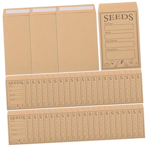 Toddmomy 50個入り耐久性紙製小封筒 多用途シード収納袋 種子 小物整理用 郵