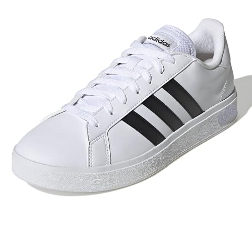 adidas Men's Grand Court Base 2.0 Shoes, Cloud White/Core Black/Cloud White, 9 UK