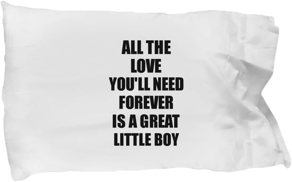 EzGift Funny Little Boy Pillowcase All The Love You'll Need Forever is A Great Inspirational Gift Positive Love Quote Pillow Cover Case 20x30