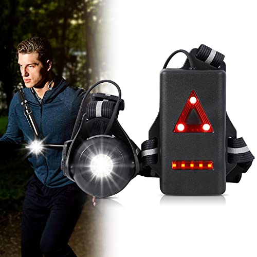 XIQI LED Lauflampe Joggen Licht - ideal zum Laufen Brustlampe, Wasserdicht Lauflampe für Joggen Camping Angeln Laufen, 500 Lumen Lauflicht mit rundum-Reflektoren, 90° verstellbar Cover