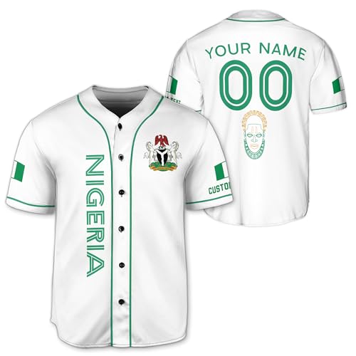 Personalized Nigeria Baseball Jersey Men, Nigeria Jersey Men, Nigeria Soccer Jersey, Nigeria Jersey Baseball