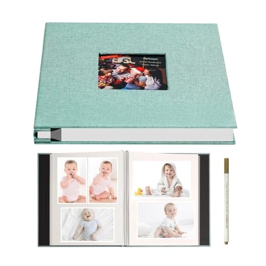 Spbapr Large Photo Album Self Adhesive 3x5 4x6 5x7 8x10 Pictures Magnetic Scrapbook 40 Blank Pages Linen Cover DIY Album with A Metal Pen