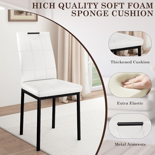 7PCS Dining Table Set for 4 5 6 People, 71" Large Long Wooden Kitchen Table with 6 Chairs (White+Black, 71IN Table+6 PCS Chairs) - Image 7