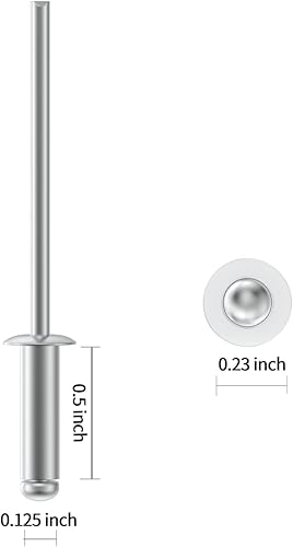 Miniatura 9 de (150Pcs) 316" x12" Aluminum Blind Rivets, 4.8 x 13mm Pop Rivets,Rivets for Metal,Silver-(VG10109)