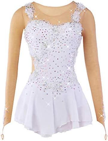 DongPengRan Figure Skating Dress for Girls Women Ice Skating Performance Costume Professional Stretch Breathable
