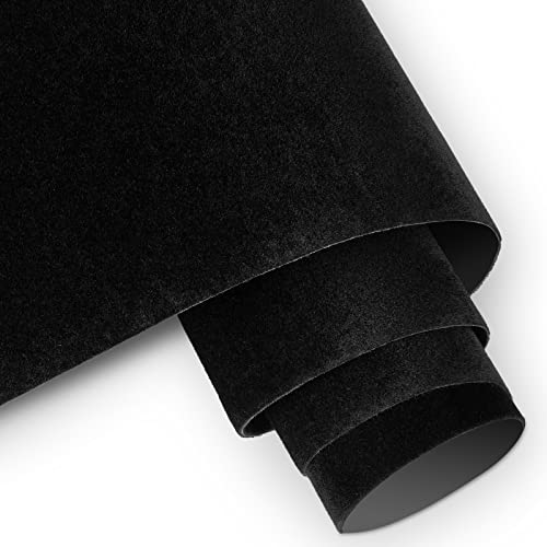 Decotalk Black Felt 17.7"x200" Felt Sheets Peel and Stick, Black