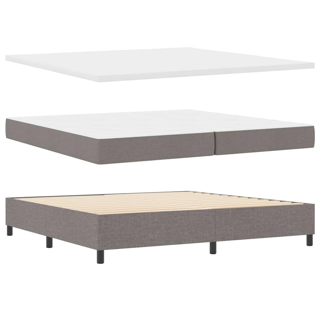 Cama somier tapizada Taupé con colchón 200 x 200 cm, cabecero Regulable, Estructura de Madera Maciza de Pino, Soporte lámina para Dormitorio