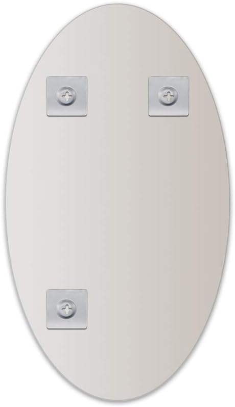 Dulles Glass 22" x 39" Oval Mirror for Wall, Frameless Oval for Bathroom, Bedroom, Farmhouse, Entryway or Wedding (Hooks Included)
