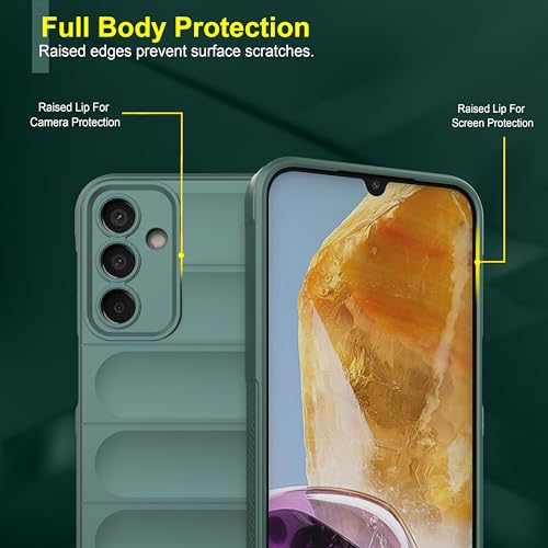 Image of Zapcase Back Case Cover for Samsung Galaxy F35 5G | Compatible for Samsung F35 5G Back Cover | Liquid Silicon Magic Case with Camera Protection | Dark Green