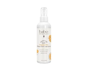 Babo Botanicals Sensitive Baby Fragrance-Free Diaper Rash Cream Spray - No touch, mess-free application - 14.9% Zinc Oxide - Shea Butter, Olive Oil & Aloe Vera - For Babies 3fl.oz.