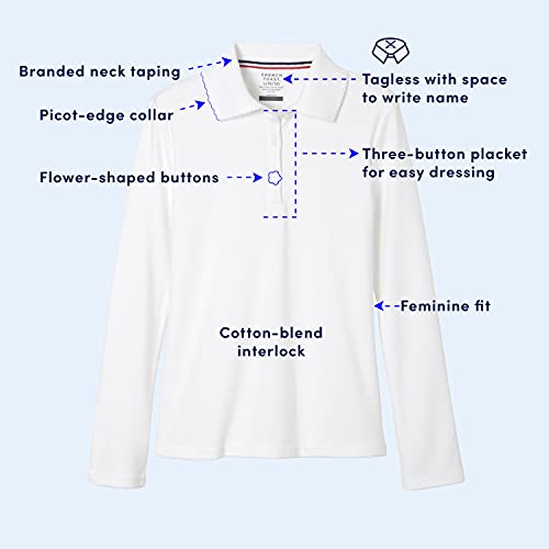 Image of French Toast Girls Plus Size' Uniform Long Sleeve Polo with Picot Collar (Standard & Plus)