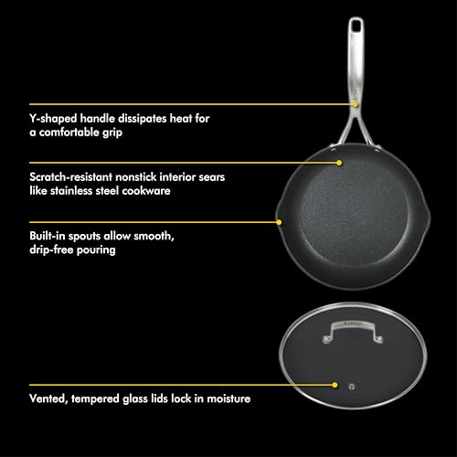 Babish 10 Piece Hard Anodized Laser Titanium Forever Non Stick Technology Durable Pots and Pans Cookware Set - Black by Babish - Image 7