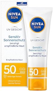 NIVEA Sun UV Krem Przeciwsłoneczny do Twarzy z SPF 50+ do Skóry Wrażliwej - 50ml
