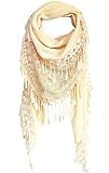 KMystic Lace Triangle Sheer Scarf (Winter Cream)