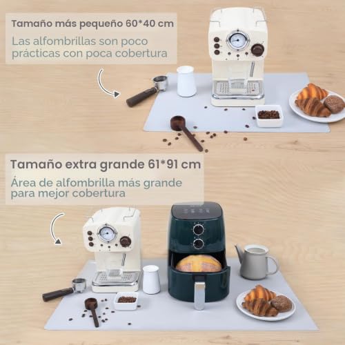 Miniatura 3 de Foepoge Extra Grandes 91 X 61 Cm Tapete De Silicona Para Resina Epoxi Transparente Manualidades Epoxy Resin Kit, Estera De Silicona Para Llaveros, Cristales, Madera, Bisuteria Manualidades,Gris