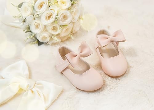 Image of PHIRAMIN Toddler Flower Girl Dress Shoes - Little Girl Mary Janes Flats Wedding