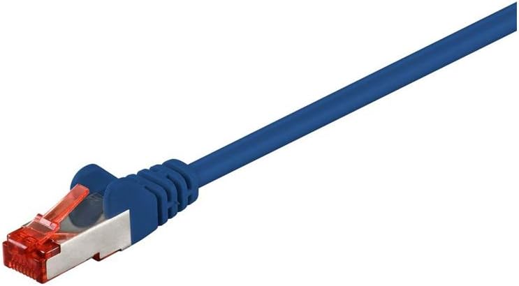 goobay 95512 CAT 6 Patch Cable, S/FTP (PiMF), Blue, CCA Copper Mix